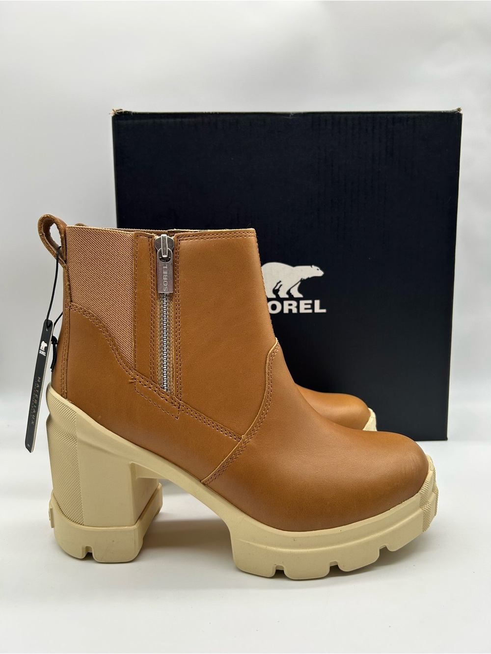 Sorel Caribou X Heel Chelsea Waterproof Ankle Boots Tawny Buff Size 11 NWB - Picture 13 of 13